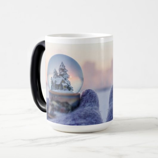 Sneeuwbal Kerstboom winter sneeuwval Magische Mok (Voorkant links)