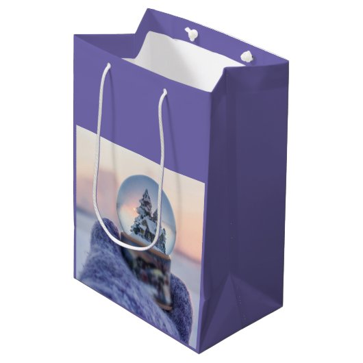 Sneeuwbal Kerstboom winter sneeuwval Medium Cadeauzakje (Voorkant Gekanteld)