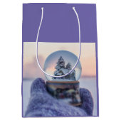 Sneeuwbal Kerstboom winter sneeuwval Medium Cadeauzakje (Voorkant)