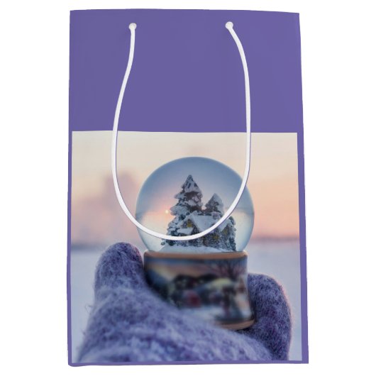 Sneeuwbal Kerstboom winter sneeuwval Medium Cadeauzakje (Voorkant)