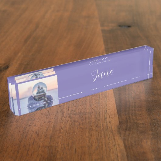 Sneeuwbal Kerstboom winter sneeuwval Naambordje (Zijkant)