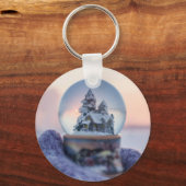 Sneeuwbal Kerstboom winter sneeuwval Sleutelhanger (Voorkant)