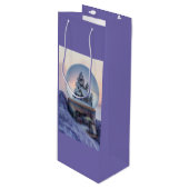 Sneeuwbal Kerstboom winter sneeuwval Wijn Cadeautas (Voorkant Gekanteld)