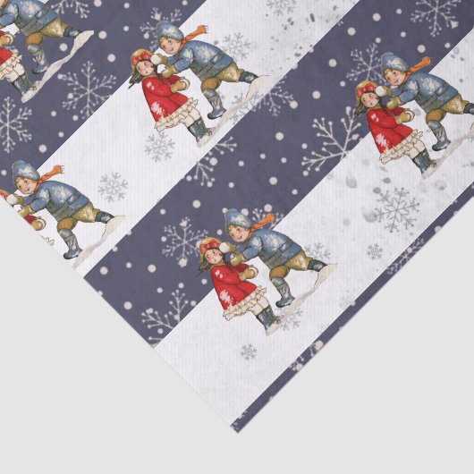 Sneeuwbal Kinderen Kerstmis gestreept sneeuwvlok Tissuepapier (Detail)