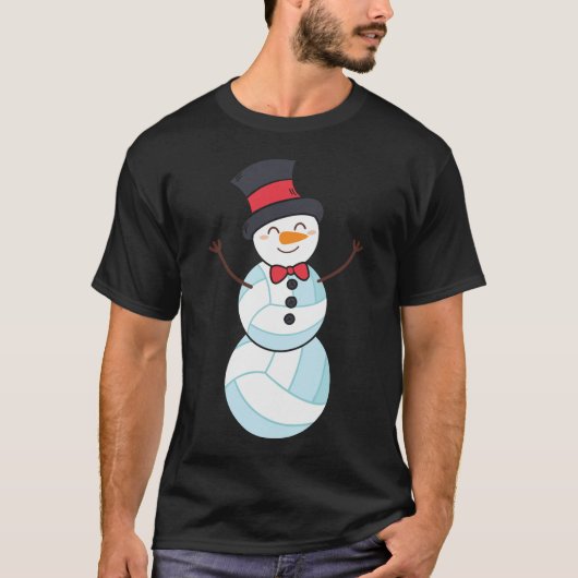 sneeuwbal met een grappig volleybal t-shirt (Voorkant)