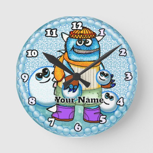 Sneeuwbal Monster Ronde Klok (Voorkant)