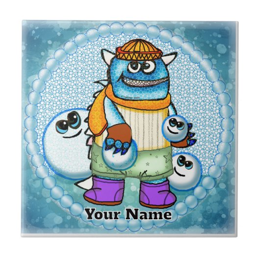 Sneeuwbal Monster Tegeltje (Voorkant)