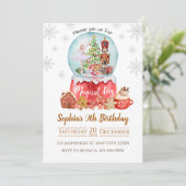 Sneeuwbal Notenkraker Winter Verjaardag Uitnodigin Kaart (Staand voorkant)