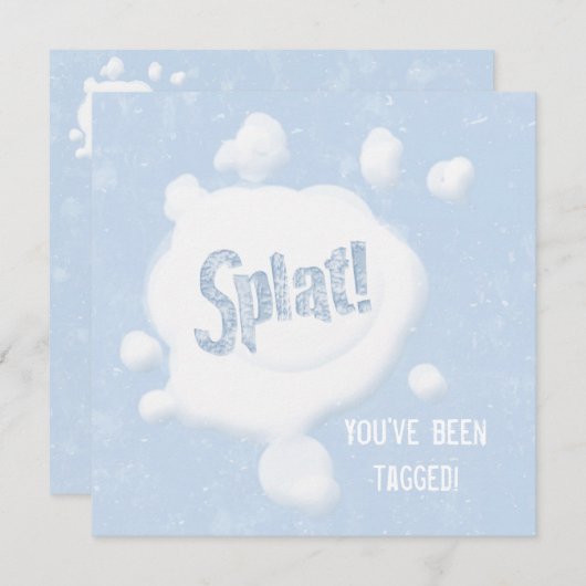 Sneeuwbal Splat. partijuitnodiging Kaart (Voorkant / Achterkant)