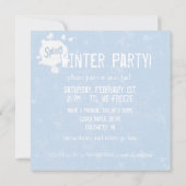 Sneeuwbal Splat. partijuitnodiging Kaart (Achterkant)