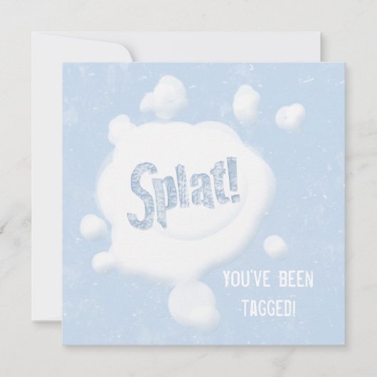 Sneeuwbal Splat. partijuitnodiging Kaart (Voorkant)