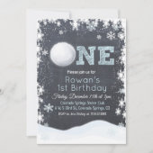 Sneeuwbal Winter Jongen 1e Verjaardag Uitnodiging (Voorkant)