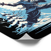 Sneeuwbal wintersport met ninja's voor sneeuwballe poster (Hoek)