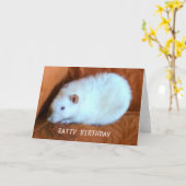 Sneeuwbal Witte Rat Custom Wenskaart Kaart (Gele Bloem)