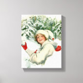 Sneeuwbalgevecht (door Harrison Fisher) Canvas Afdruk (Voorkant)