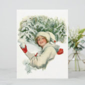 Sneeuwbalgevecht (door Harrison Fisher) Kaart (Staand voorkant)