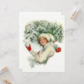 Sneeuwbalgevecht (door Harrison Fisher) Kaart (Voorkant / Achterkant in situ)