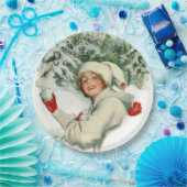 Sneeuwbalgevecht (door Harrison Fisher) Papieren Bordje (Feest)