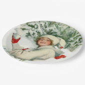 Sneeuwbalgevecht (door Harrison Fisher) Papieren Bordje (Gekanteld)