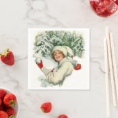 Sneeuwbalgevecht (door Harrison Fisher) Servet (Insitu)