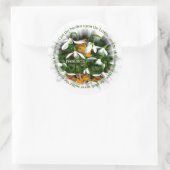 sneeuwbalken met psalm 55:22 ronde sticker (Tas)