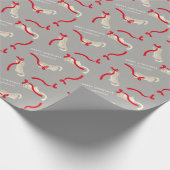 Sneeuwbalkpapier met rode koolstof-koolstof cadeaupapier (Hoek)