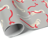 Sneeuwbalkpapier met rode koolstof-koolstof cadeaupapier (Rol Hoek)