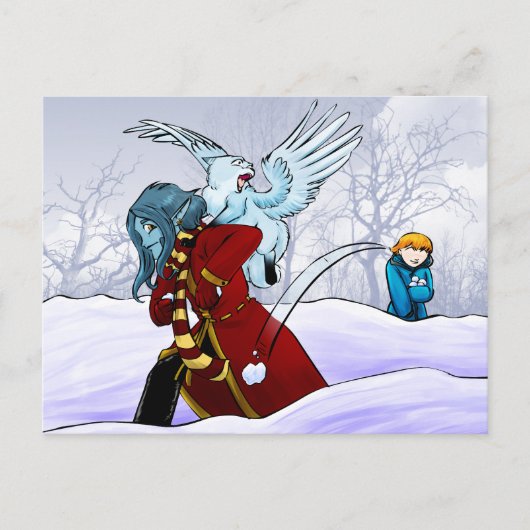 Sneeuwballen! Briefkaart (Voorkant)