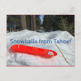 Sneeuwballen uit Tahoe! Briefkaart