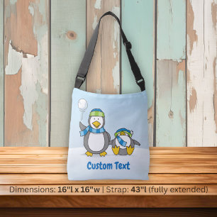 Sneeuwballende pinguïns crossbody tas