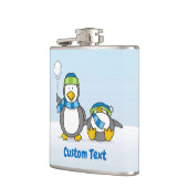 Sneeuwballende pinguïns fles heupfles (Links)