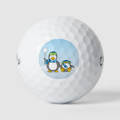 Sneeuwballende pinguïns golfballen (Voorkant)