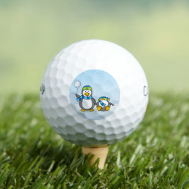 Sneeuwballende pinguïns golfballen