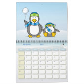 Sneeuwballende pinguïns kalender (Feb 2027)