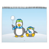 Sneeuwballende pinguïns kalender (Hoes)