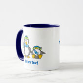 Sneeuwballende pinguïns mok (Voorkant links)