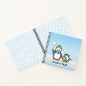 Sneeuwballende pinguïns notitieboek (Binnen)