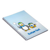 Sneeuwballende pinguïns notitieboek (Rechterzijde)