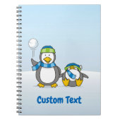 Sneeuwballende pinguïns notitieboek (Voorkant)