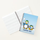 Sneeuwballende pinguïns notitieboek (Binnen)