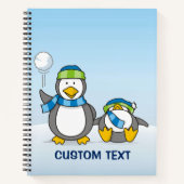 Sneeuwballende pinguïns notitieboek (Voorkant)
