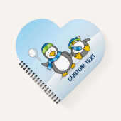 Sneeuwballende pinguïns notitieboek (Voorkant)