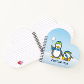 Sneeuwballende pinguïns notitieboek (Binnen)