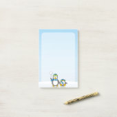 Sneeuwballende pinguïns post-it® notes (Op bureau)
