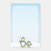 Sneeuwballende pinguïns post-it® notes (Voorkant)