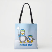 Sneeuwballende pinguïns tote bag (Voorkant)