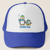 Sneeuwballende pinguïns truckerhoed trucker pet (Voorkant)