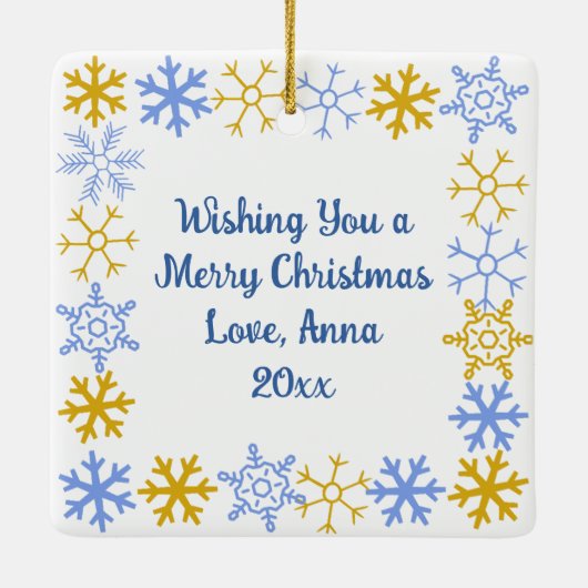 Sneeuwballengevecht gepersonaliseerde kerst keramisch ornament (Achterkant)