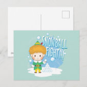 Sneeuwballengevecht met Buddy de Elf! Feestdagenkaart (Voorkant / Achterkant)