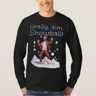 Sneeuwballer trainingspak klaar voor doel met snee t-shirt